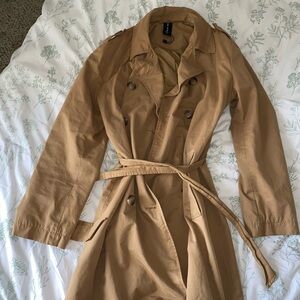 Tan Double-Breasted Trench Coat